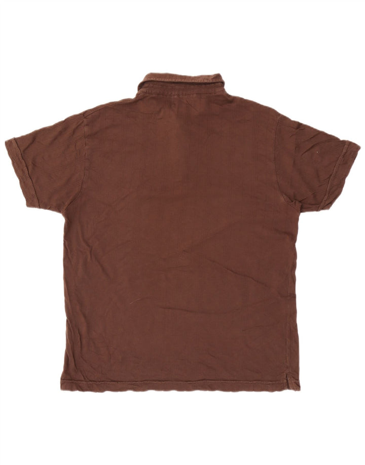 Marlboro Classics Polo para hombre grande marrón a rayas