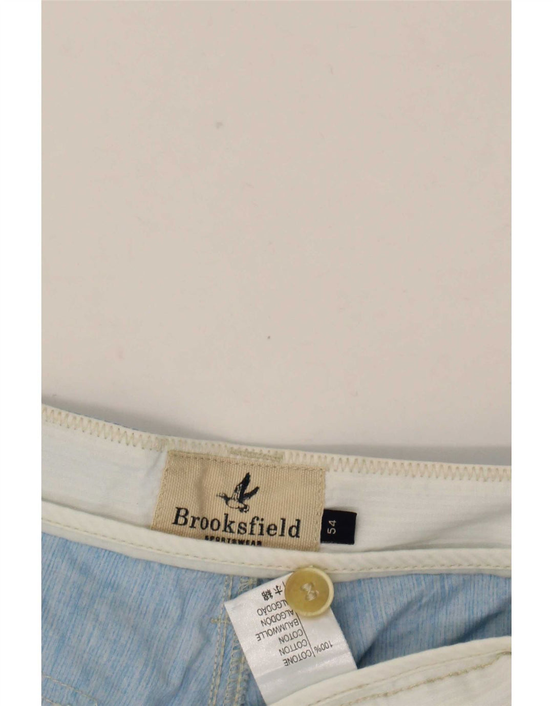 Brooksfield Pantalones cortos chinos para hombre W36 Algodón azul grande