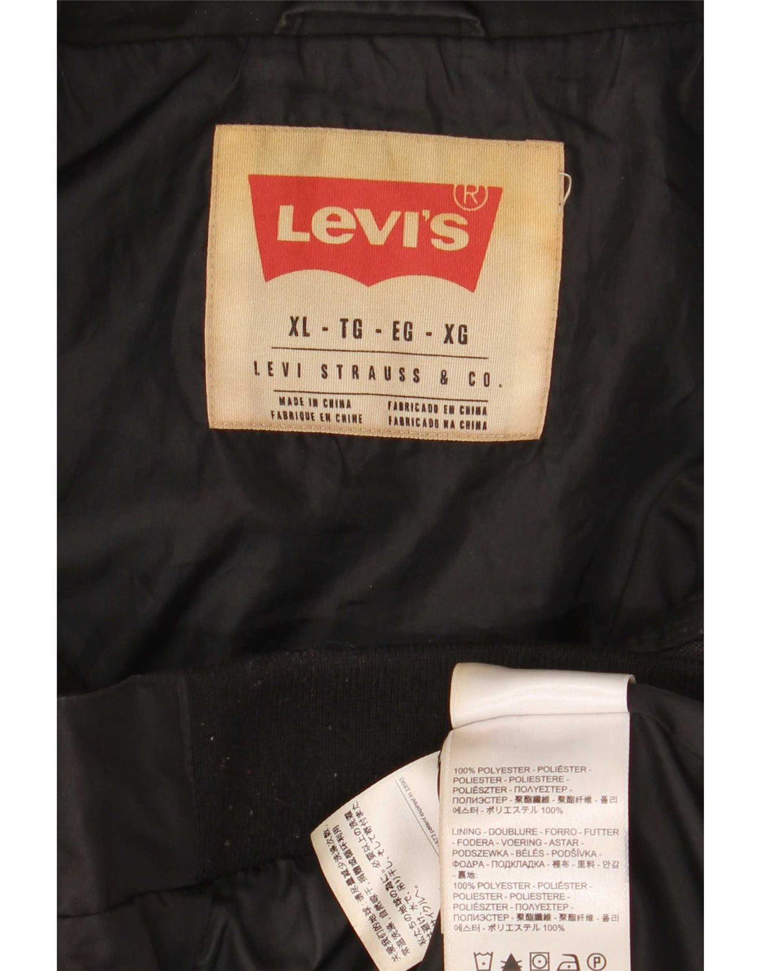 Chaqueta bomber con capucha para hombre Levi's UK 42 XL Poliéster negro