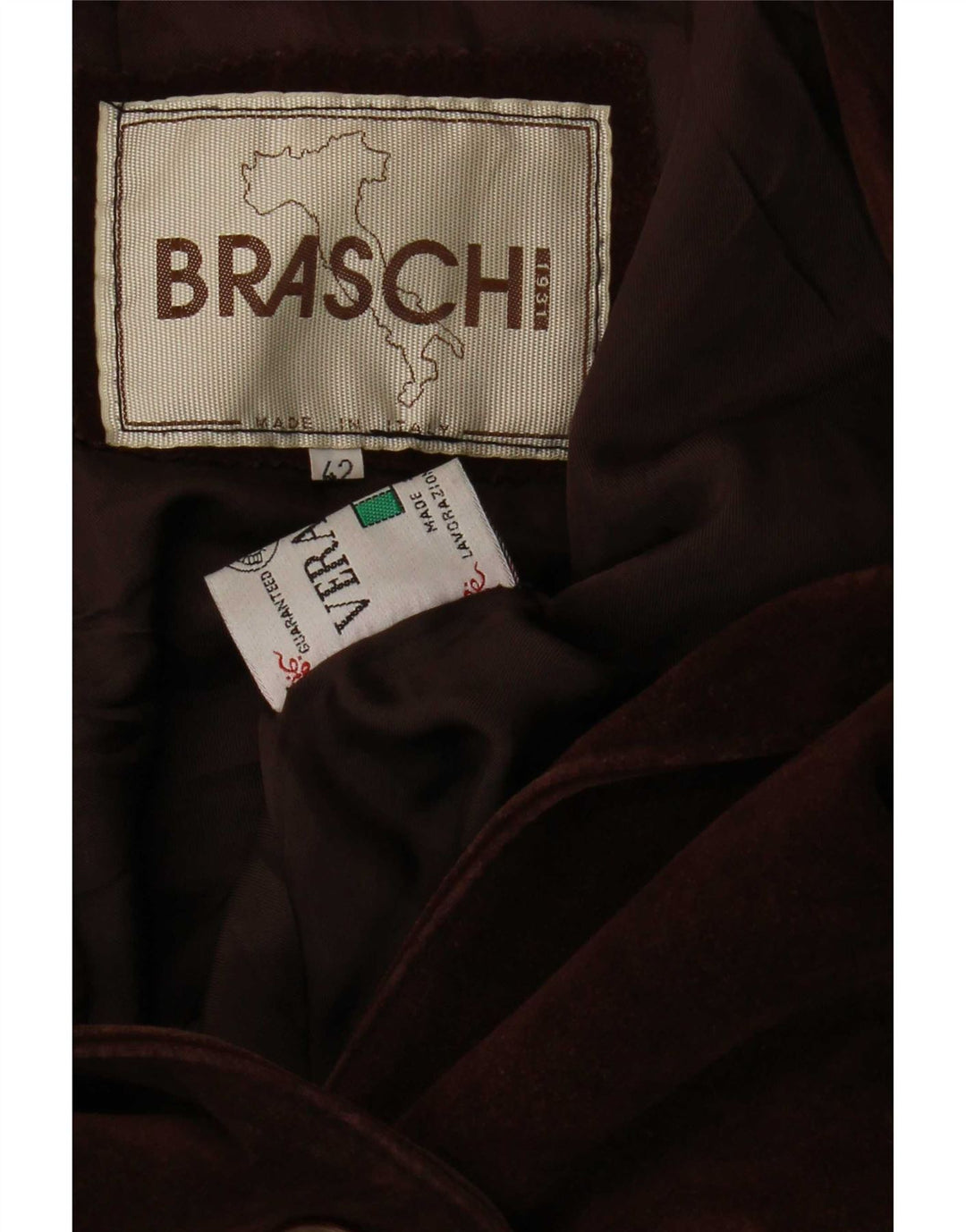 Braschi Chaqueta tipo blazer extragrande de ante con 4 botones para mujer IT 42 Marrón medio