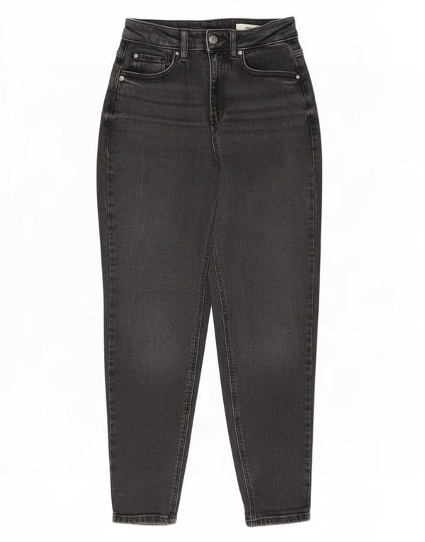 Marks & Spencer Jeans Mom Tapered para Mujer UK 8 Small W27 L27 Algodón Negro