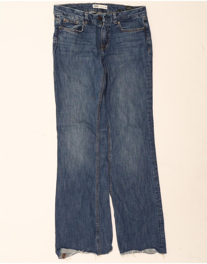 Zara Jeans Acampanados Para Mujer EU 38 Small W28 L33 Algodón Azul