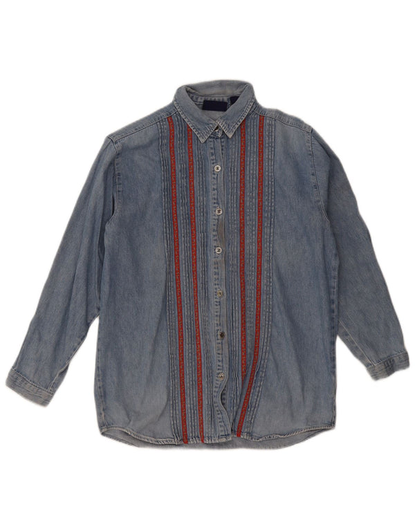 Camisa vaquera Gap para mujer UK 40 XL Algodón a rayas azules