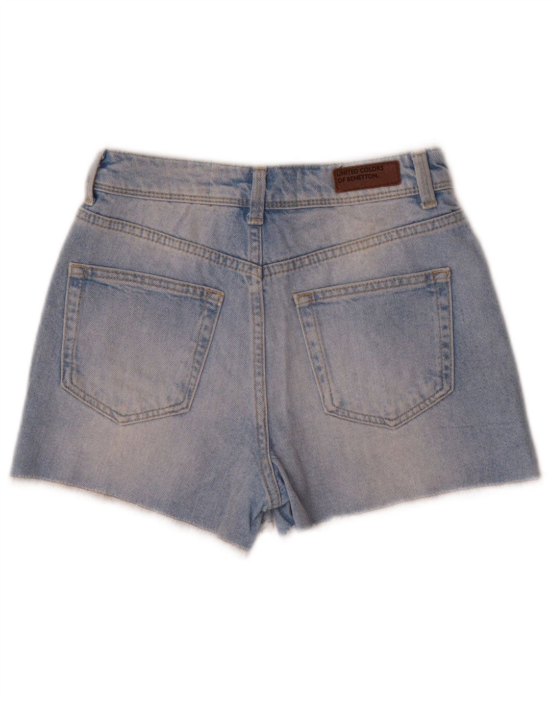 BENETTON Shorts Vaqueros Mujer W25 XS Algodón Azul
