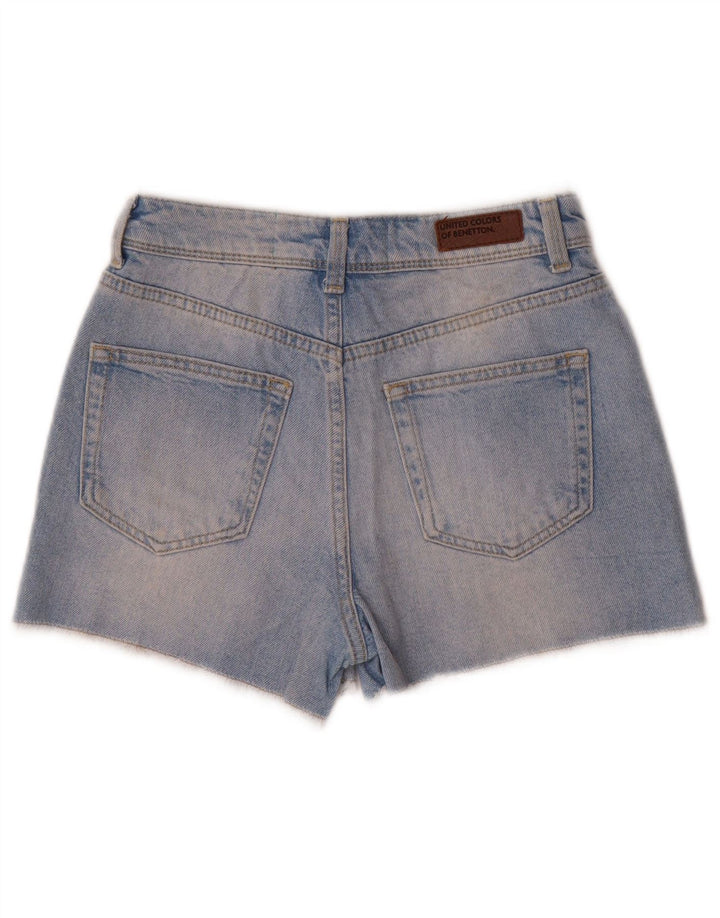 BENETTON Shorts Vaqueros Mujer W25 XS Algodón Azul