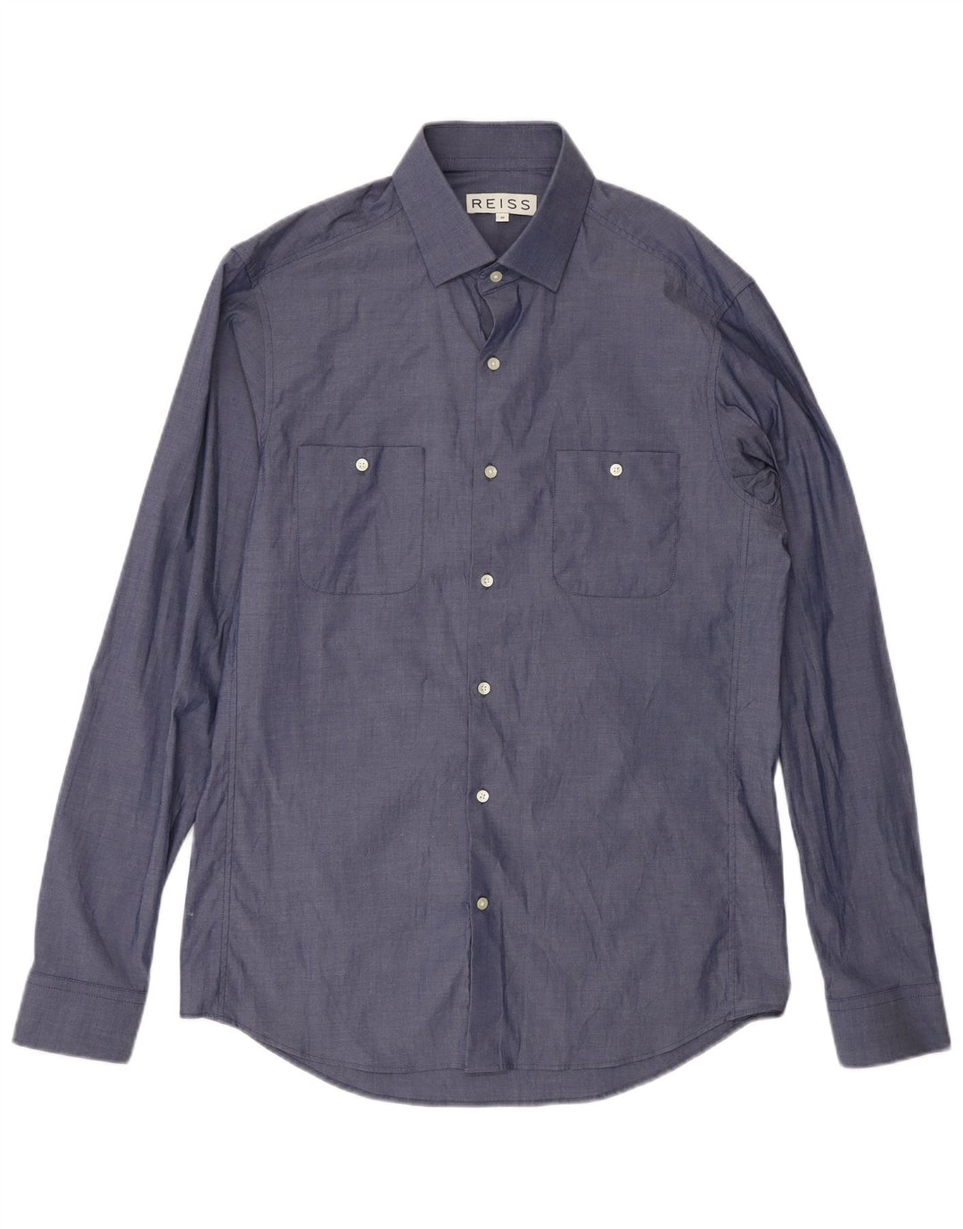 Camisa Reiss Hombre Algodón Azul Marino Mediano