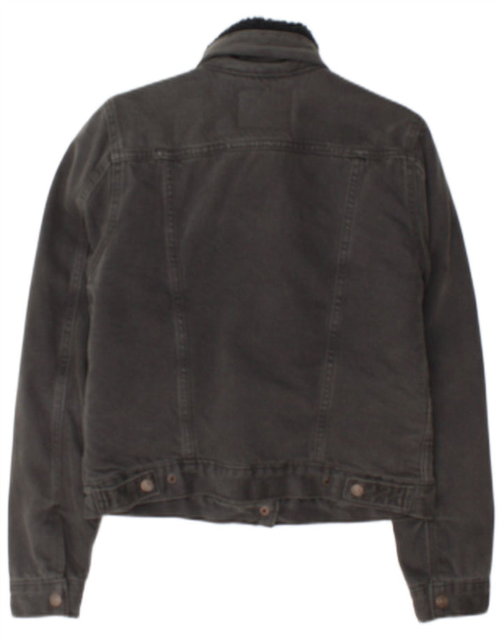 Levi's Chaqueta vaquera Sherpa para mujer UK 10 Small Gris Algodón