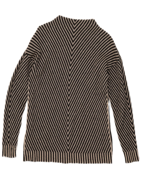 Karen Millen Suéter tipo jersey con cuello alto para mujer UK 40 Mediano Negro Geométrico