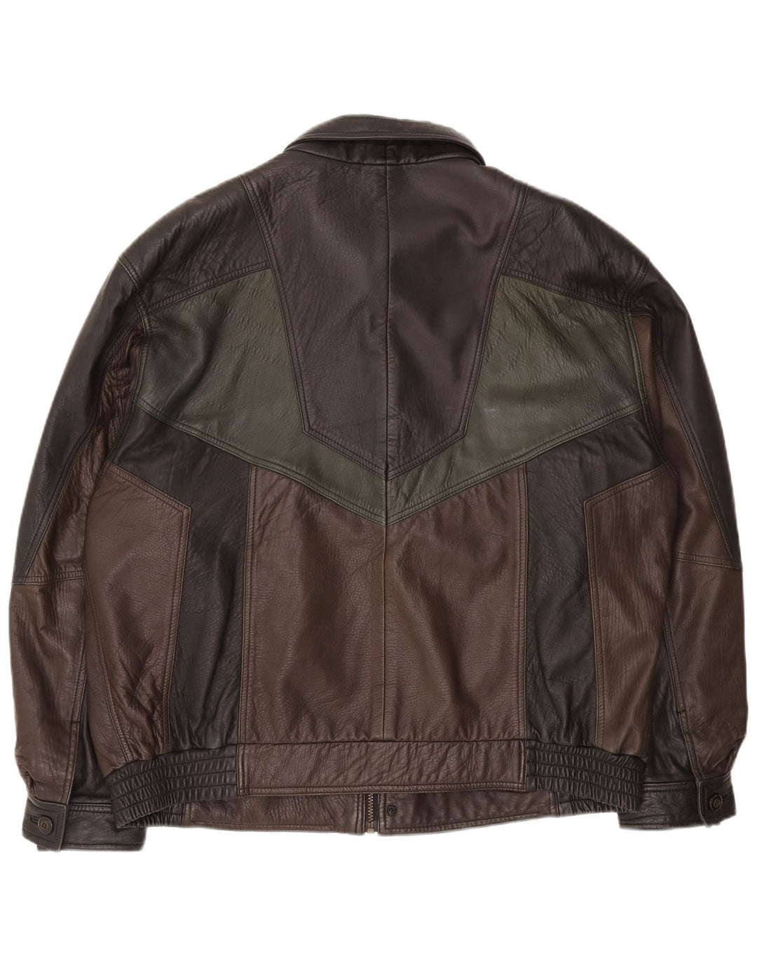 Asgard Chaqueta de cuero para hombre UK 44 2XL Bloque de color negro