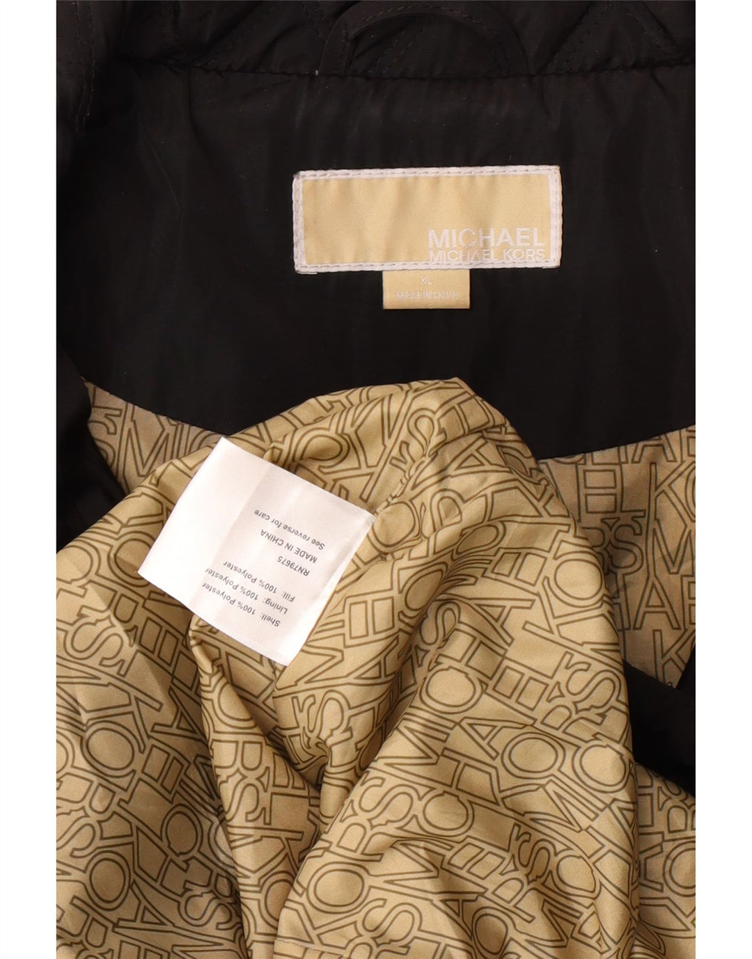 MICHAEL KORS Womens Quilted Jacket UK 18 XL Black Polyester