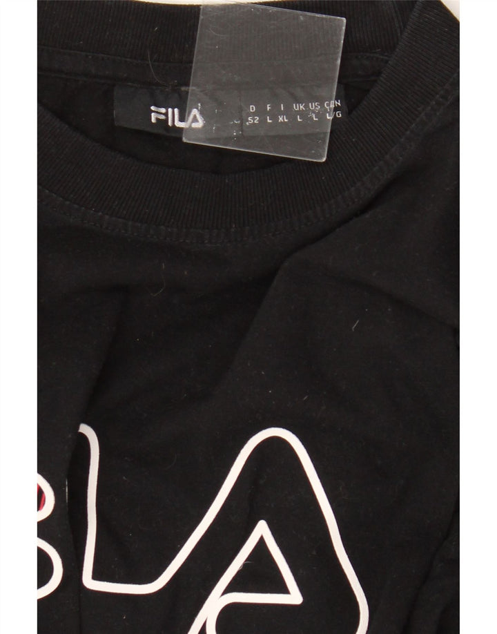 Fila - Camiseta gráfica para hombre, talla grande, color negro