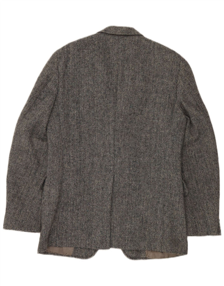 J.S.A. BANK Chaqueta tipo blazer de 2 botones para hombre UK 38 Lana en espiga gris medio