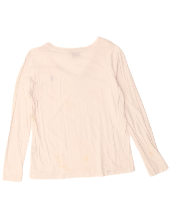 Ralph Lauren - Camiseta de manga larga para mujer, talla 40, talla grande, algodón blanco