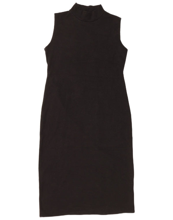 Zara Vestido tipo jersey sin mangas para mujer UK 46 Grande Algodón negro