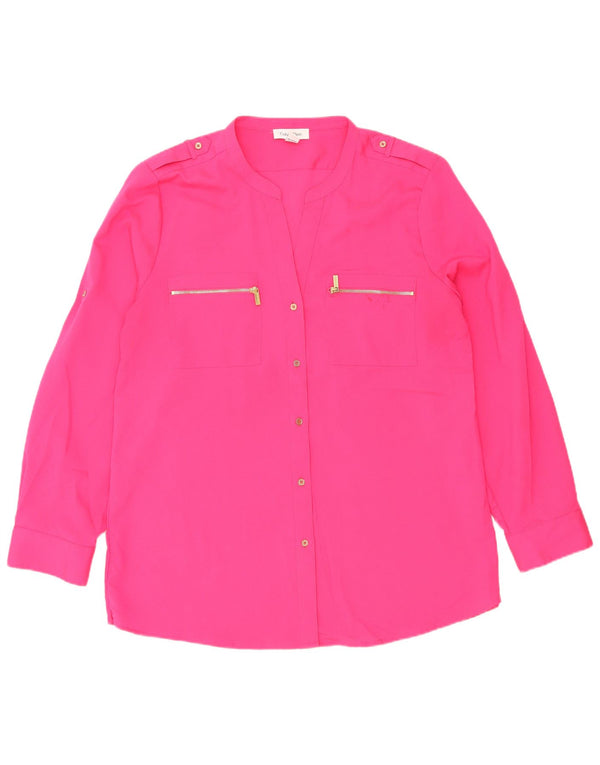 Calvin Klein Blusa tipo camisa militar para mujer UK 18 XL Rosa