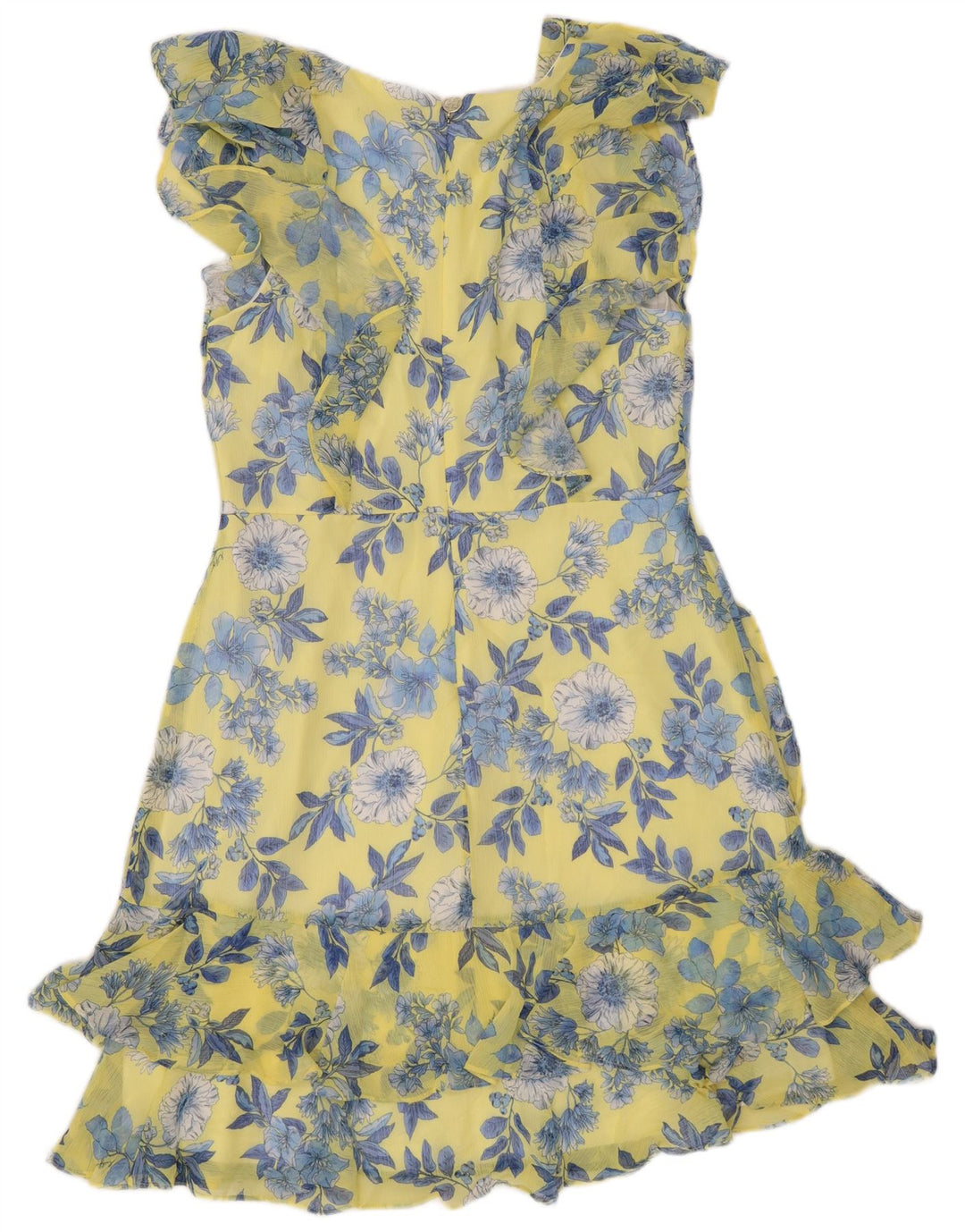 TOMMY HILFIGER Vestido acampanado para mujer US 8 Poliéster floral amarillo medio