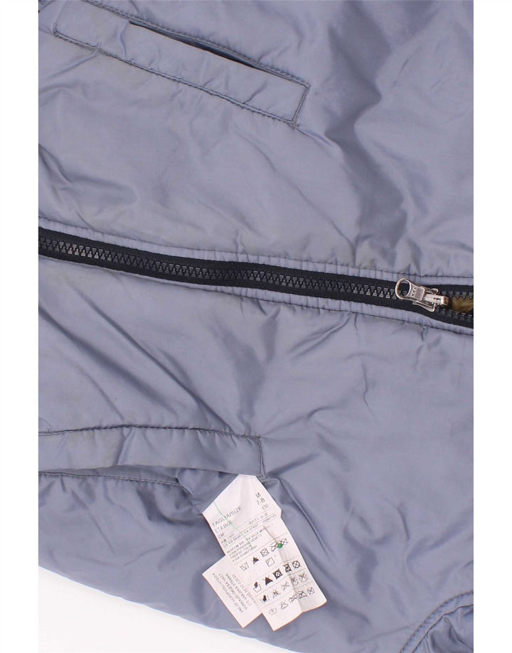 Benetton Chaqueta Acolchada Con Estampado De Niños 7-8 Años Azul Medio Colorblock