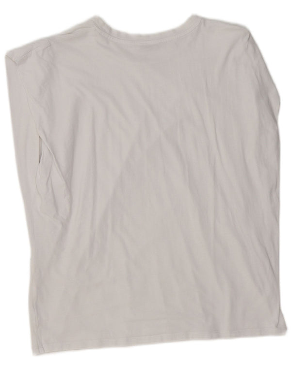 Zara Mujer Camiseta Extragrande Top UK 10 Small Blanco