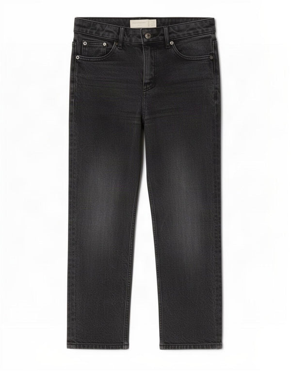 Vaqueros rectos cortos para mujer Topshop W26 L24 Algodón gris