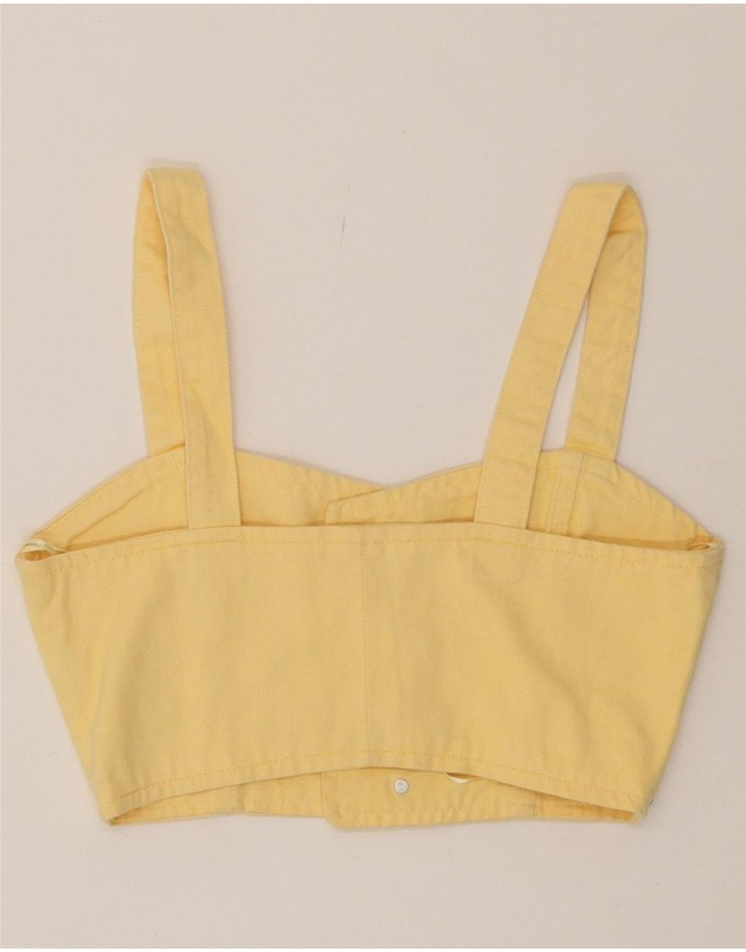 PULL & BEAR Womens Bra Cami Top UK 6 XS Yellow Cotton Vintage Pull & Bear and Second-Hand Pull & Bear from Messina Hembry 