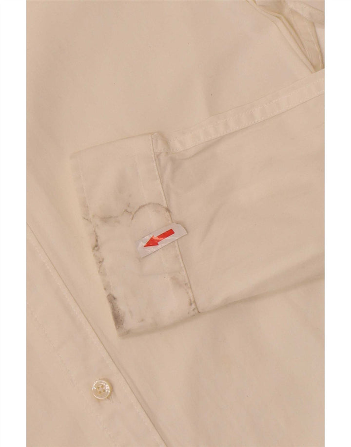 Camisa Tommy Hilfiger Slim Fit de algodón blanco roto mediano para hombre