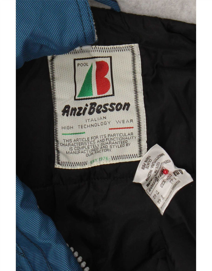 Anzi Besson Chaqueta anorak con capucha para mujer IT 42 Medium Blue Colourblock
