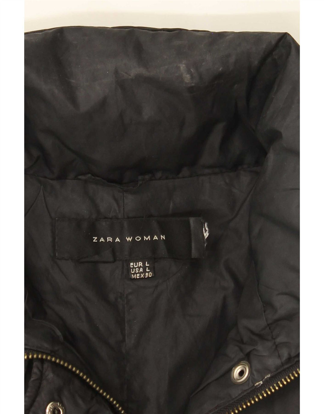 Zara Mujer Chaqueta Acolchada Reino Unido 44 Grande Negro