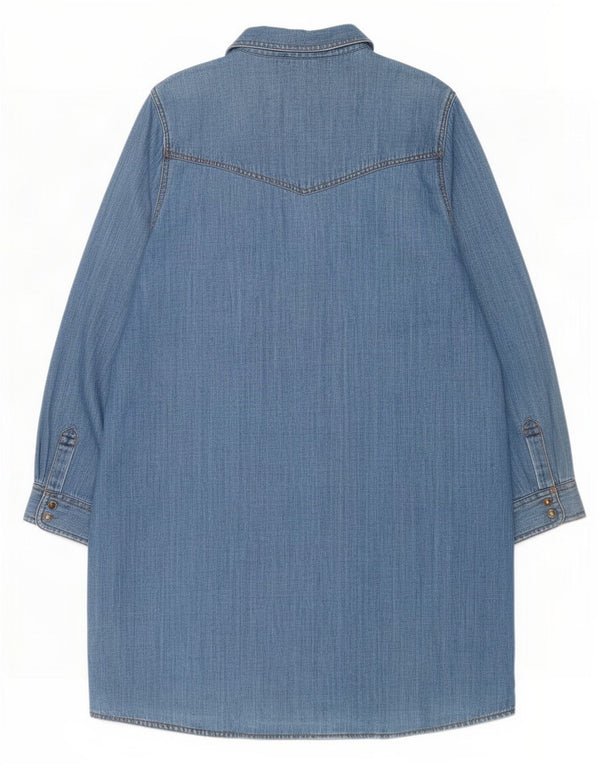 Marks & Spencer Vestido camisero vaquero de manga larga para mujer UK 40 XL Algodón azul