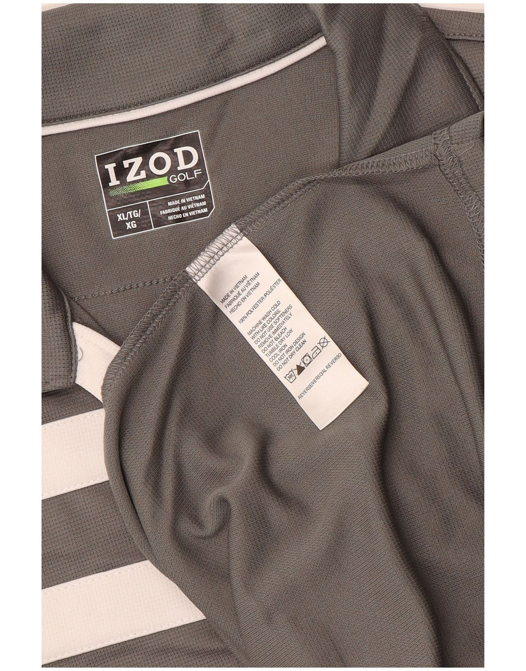IZOD Polo sin mangas para mujer ES 40 XL Poliéster con bloques de color gris