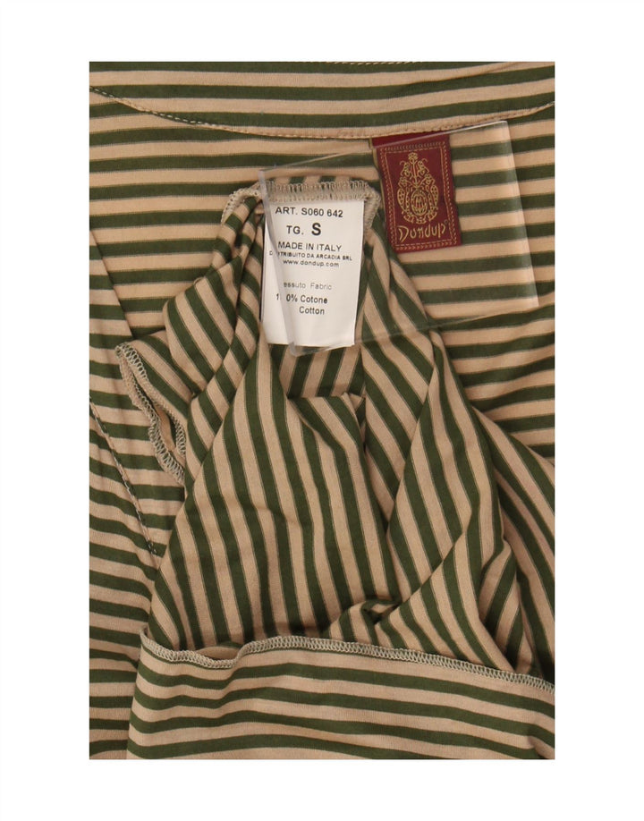 Dondup Blusa con lazo frontal para mujer UK 10 Small Beige Algodón a rayas