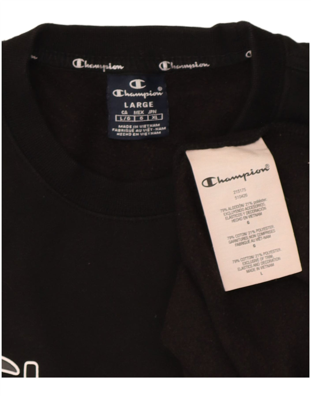 Champion Sudadera Gráfica para Hombre Jersey Grande De Algodón Negro