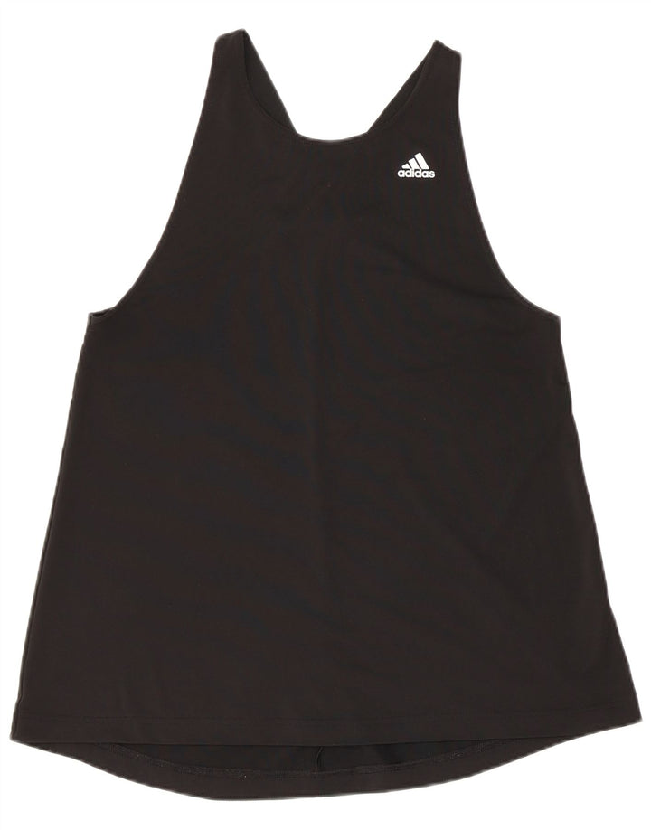 ADIDAS Mujer Aeroready Chaleco Top Reino Unido 12/14 Mediano Negro