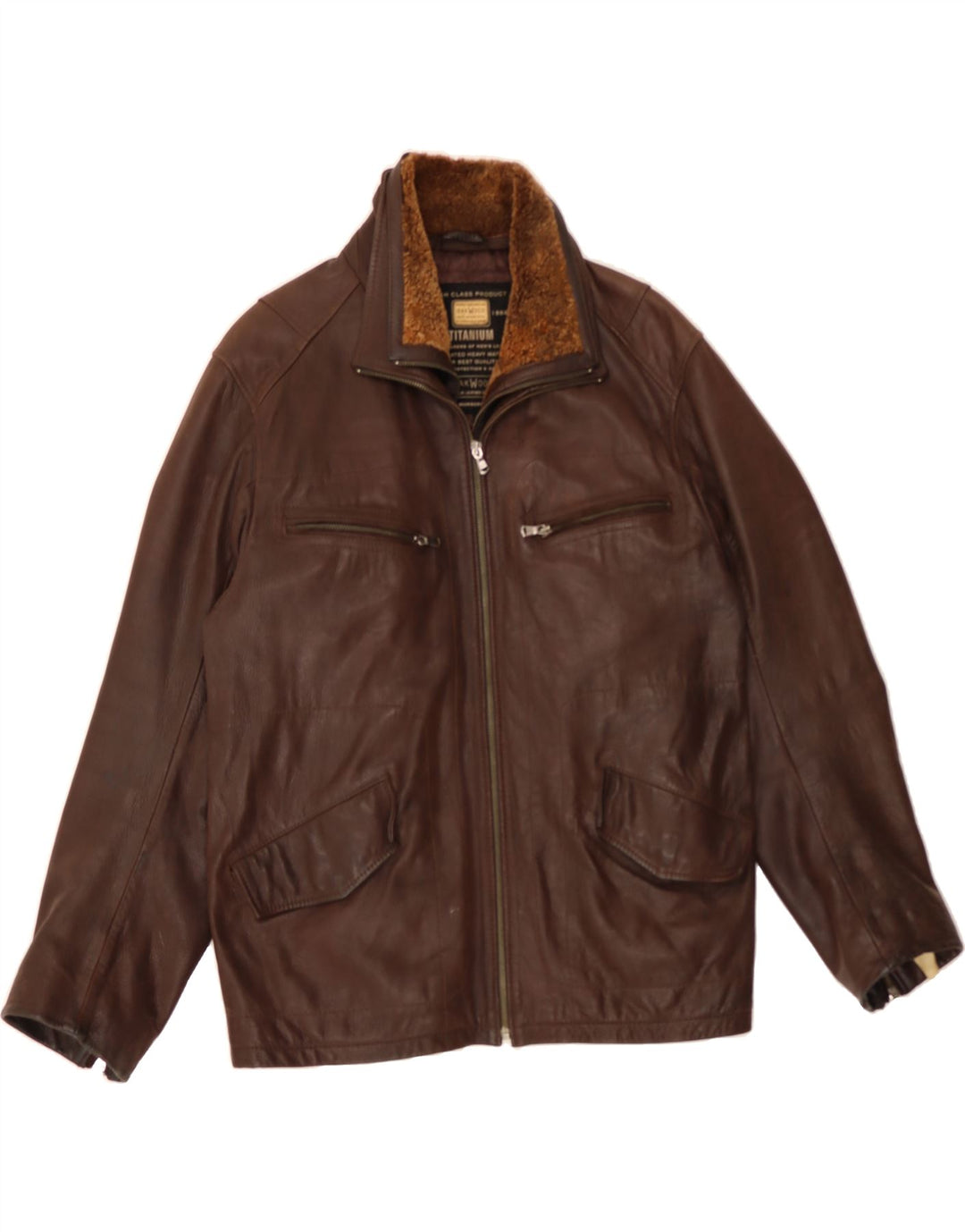 OAKWOOD Chaqueta de cuero para hombre UK 40 Large Brown