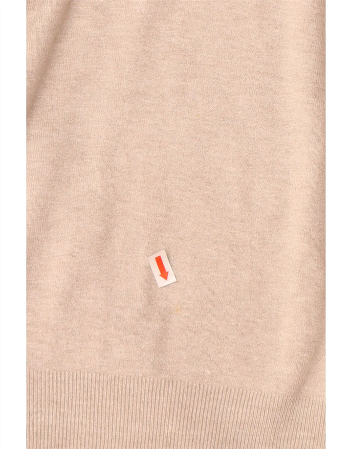 ZARA Mujer Jersey con cuello en V Jersey UK 42 Medium Beige