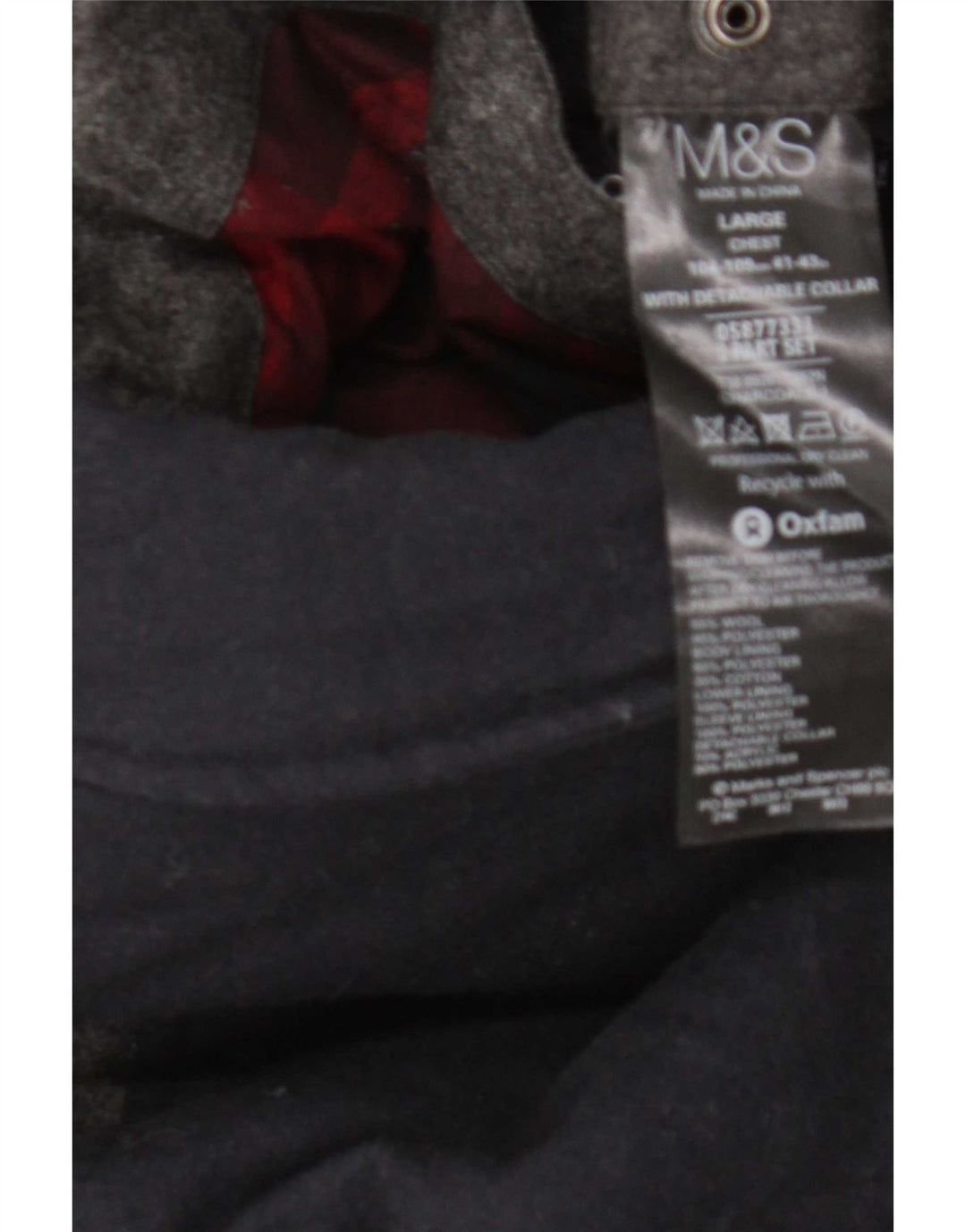 Marks & Spencer Chaqueta acolchada para hombre UK 41 Large Gris Colorblock Lana