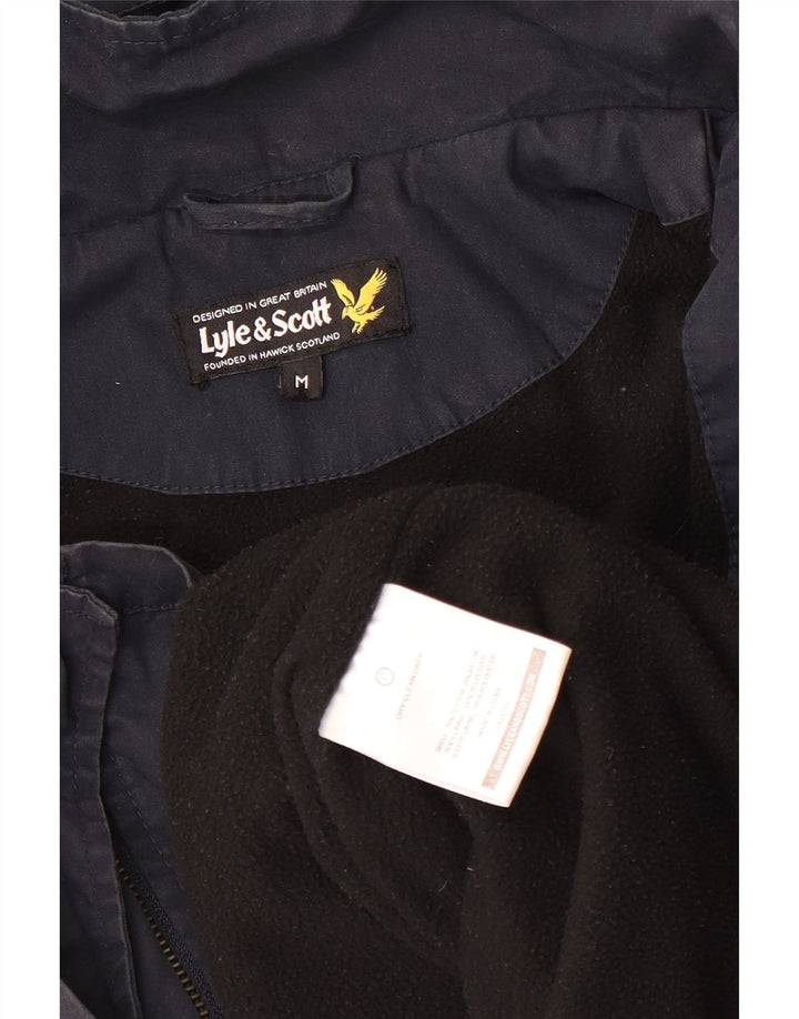 LYLE & SCOTT Chaqueta cortavientos con capucha para hombre UK 38 Medium Azul marino Algodón