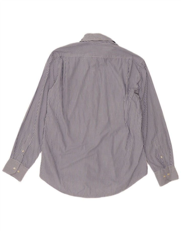 DACK'S Camisa de corte regular para hombre de algodón a rayas azul medio