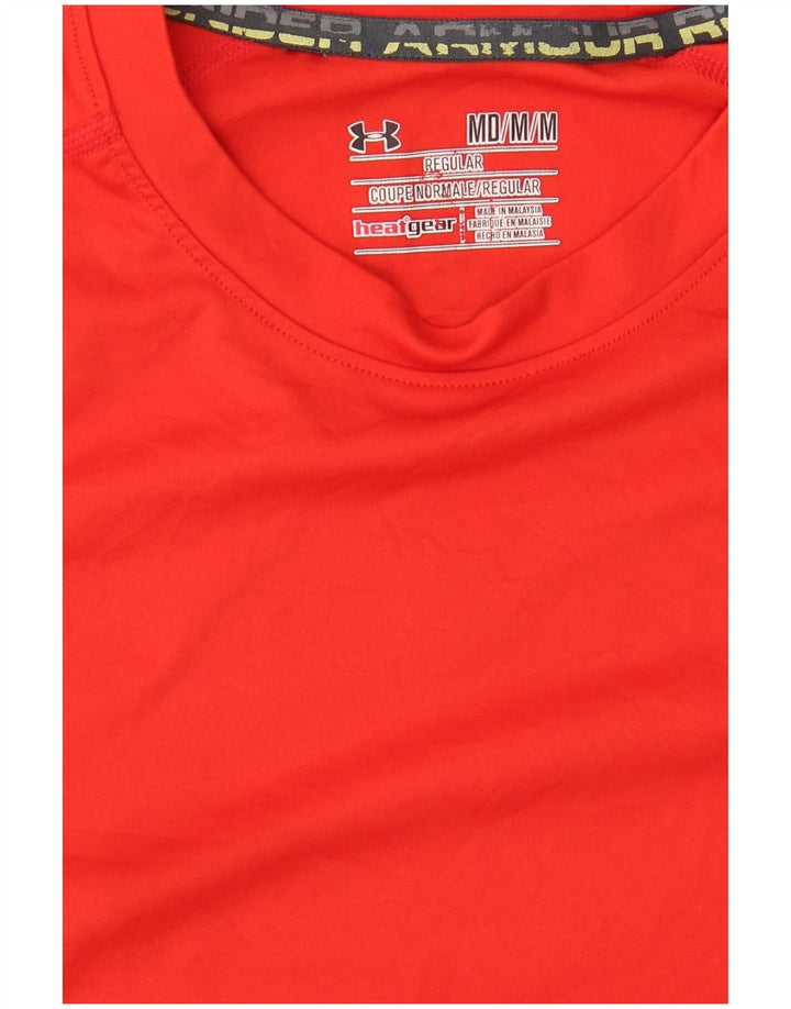 Camiseta Under Armour Heat Gear para hombre, parte superior mediana de poliéster rojo