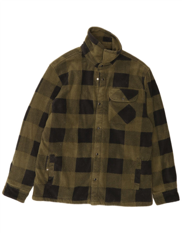 Parkside Chaqueta polar para hombre UK 40 Large Caqui Gingham Poliéster