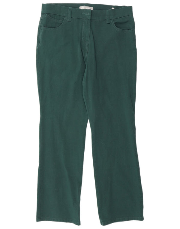 Marks & Spencer Pantalones Casuales Rectos para Mujer UK 12 Medium W32 L28 Verde