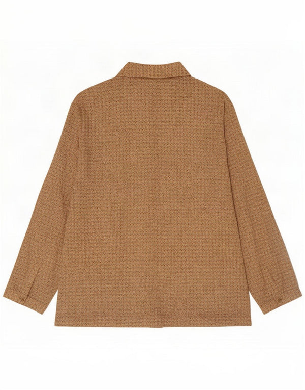 Gran Sasso Womens Shirt Blouse UK 14 Medium Beige Spotted Polyamide