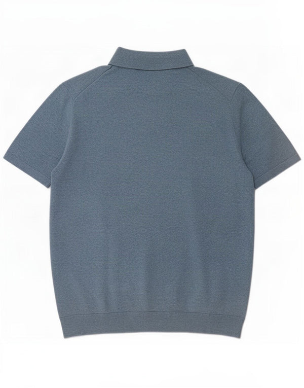 Marks & Spencer Polo para hombre de algodón a rayas azules grandes