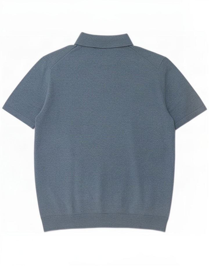 Marks & Spencer Polo para hombre de algodón a rayas azules grandes