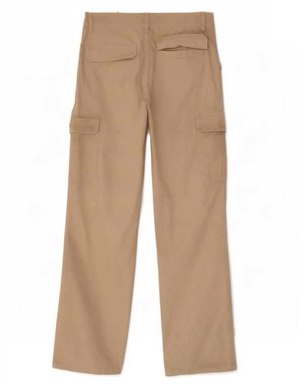 Zara Mujer Pantalón Cargo Bootcut EU 36 XS W26 L32 Algodón Beige