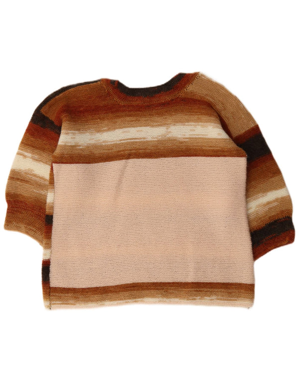 Vintage mujer barco cuello jersey suéter Reino Unido 14 grande multicolor rayas