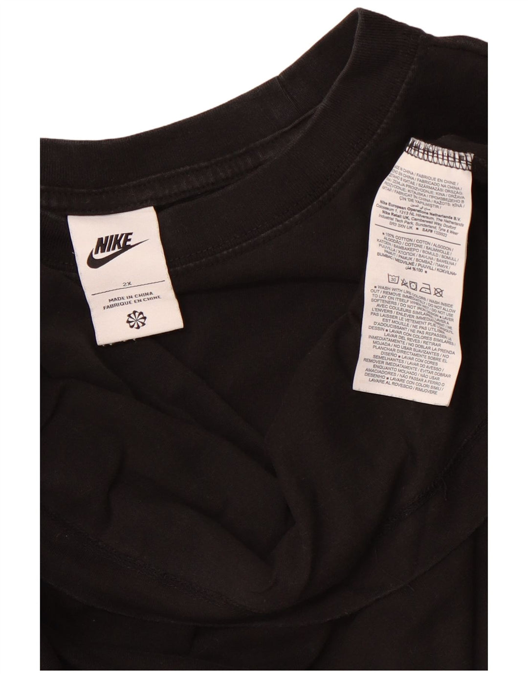 Camiseta NIKE para mujer UK 20 2XL Algodón negro