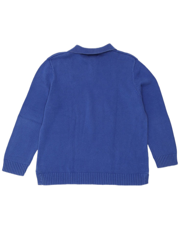 RALPH LAUREN Jersey de cuello polo para mujer UK 46 Algodón azul grande