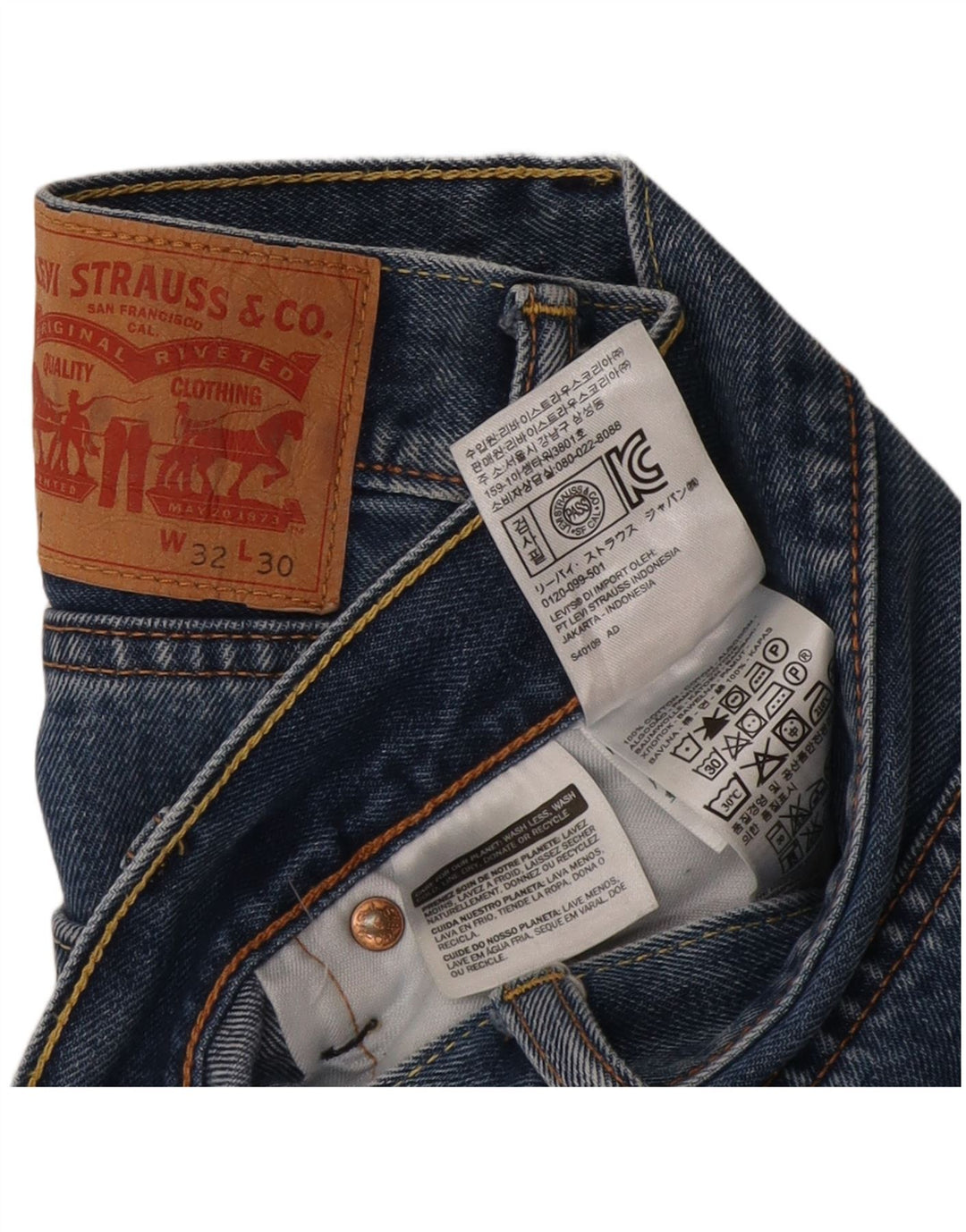 Levi's Vaqueros rectos recortados 751 para hombre W32 L24 Algodón azul
