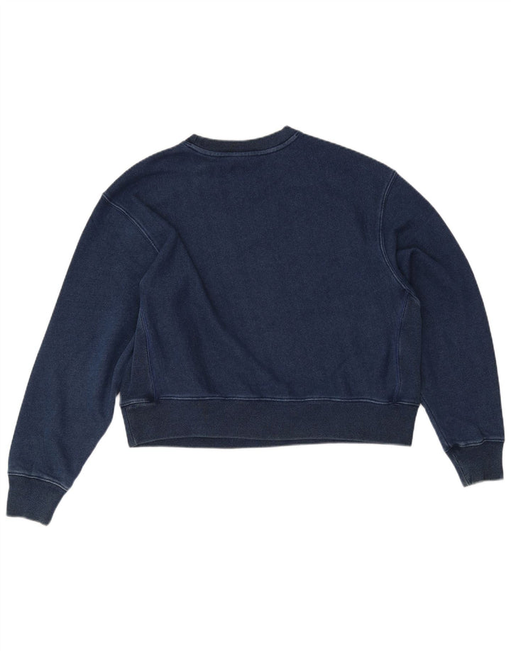 Champion Sudadera Corta De Gran Tamaño para Mujer UK 14 Medium Azul Marino