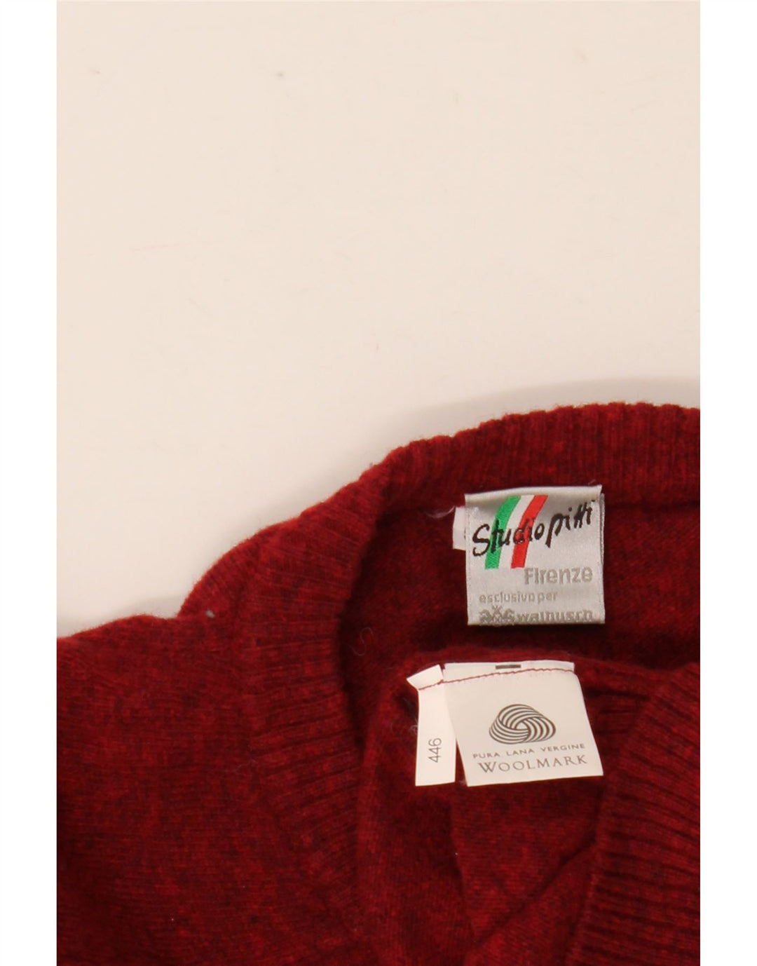 Vintage hombres cuello redondo jersey suéter IT 50/52 medio granate moteado